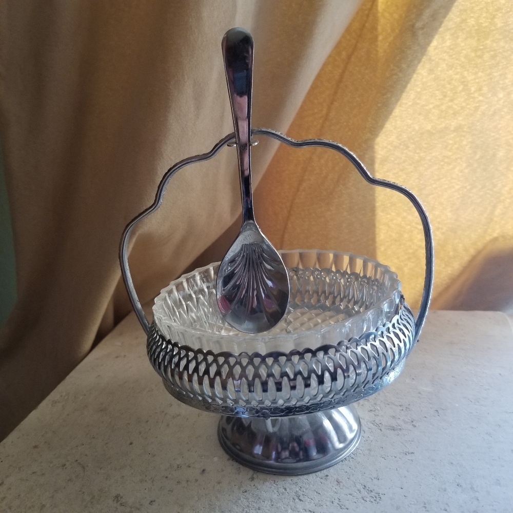 Vtg jelly spoon dish